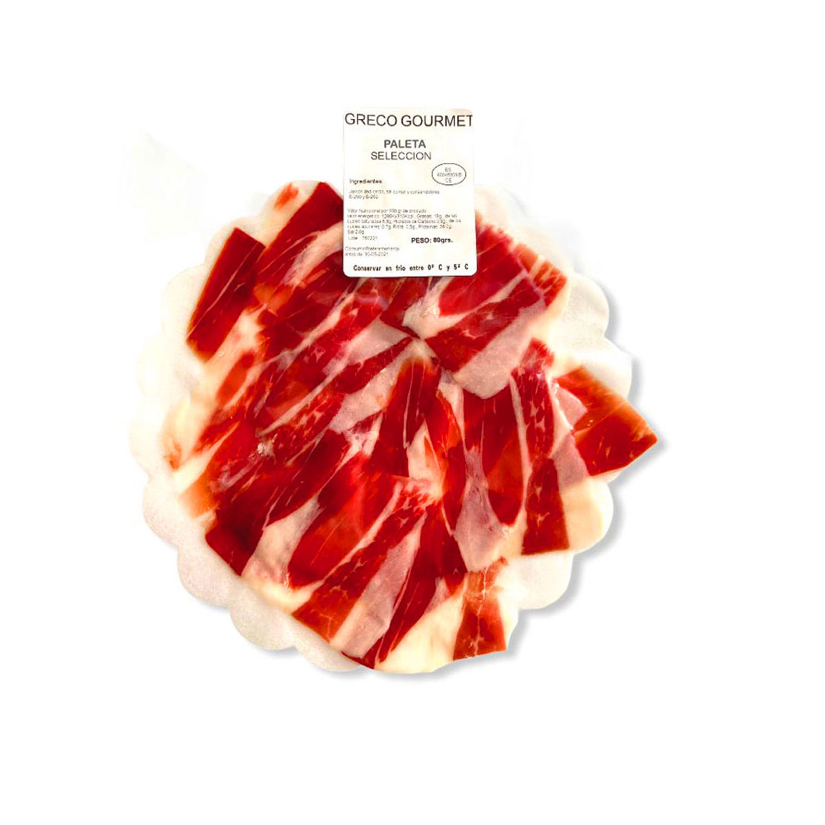 Paleta 75% ibérica, pura de bellota, en sobres de 80g