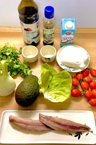 Ingredientes ensalada de Sardinas ahumadas